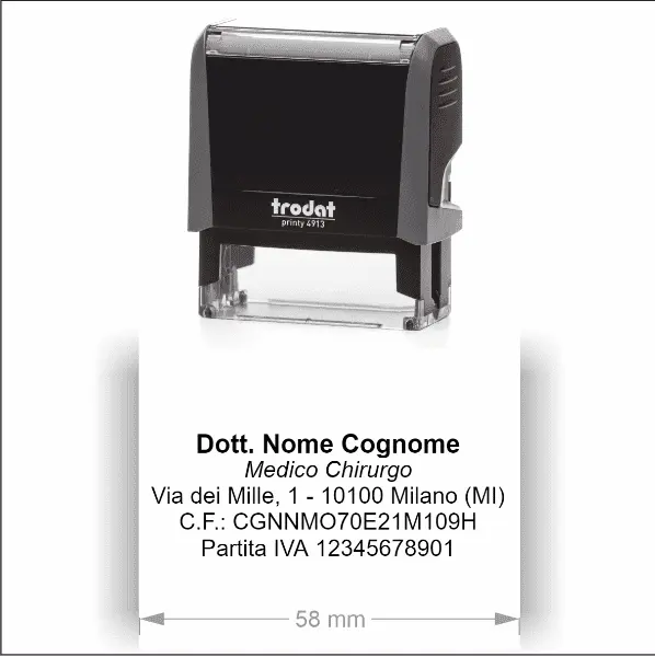 Timbro Autoinchiostrante Trodat Printy 4913 (58x22mm) - Morando Timbri