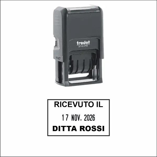 Timbro datario autoinchiostrante con piastra Trodat 4750 - Morando Timbri