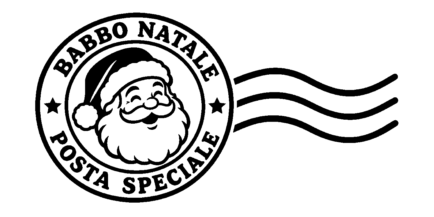 Disegno del timbro Posta di Babbo Natale – impronta in nero