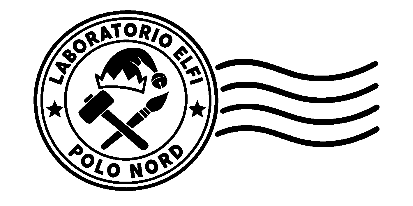Disegno del timbro Laboratorio degli Elfi – impronta in nero