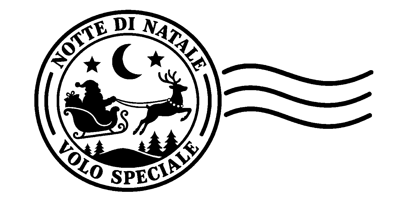 Disegno del timbro Notte di Natale – impronta in nero