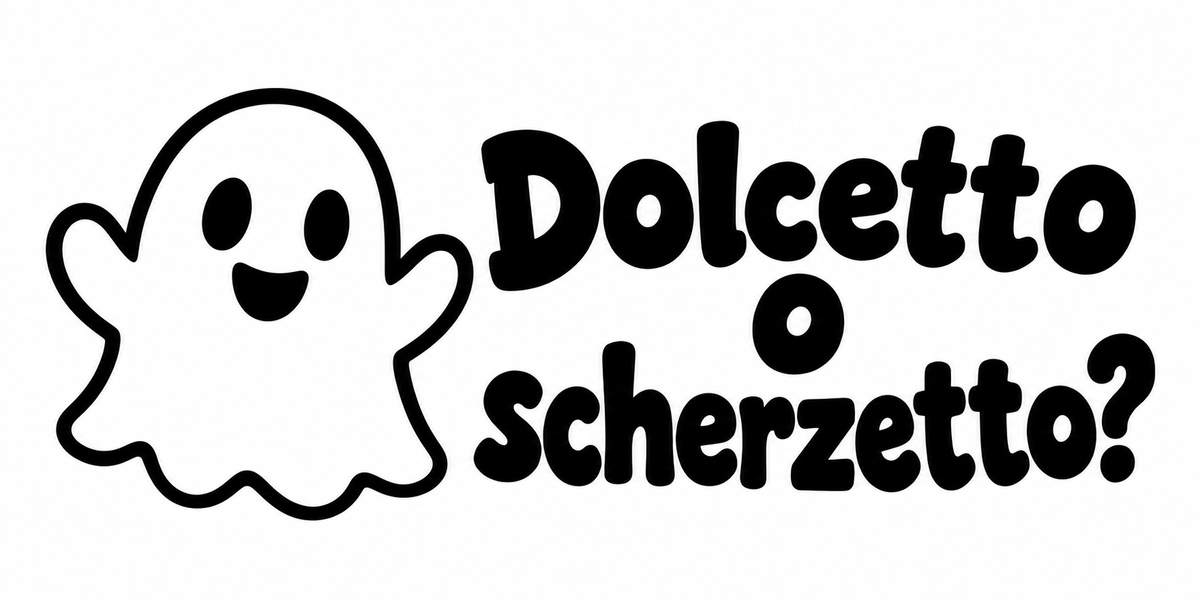 Disegno timbro Fantasma: Dolcetto o scherzetto? – formato 50×25 mm