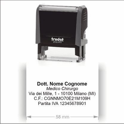 Timbro Autoinchiostrante Trodat Printy 4913 (58x22mm) - Morando Timbri