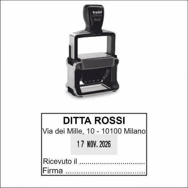 Timbro datario autoinchiostrante con piastra trodat 5460 - Morando Timbri