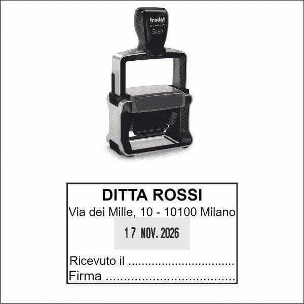 Timbro datario autoinchiostrante con piastra trodat 5460 - Timbri24.store