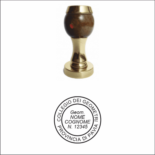 Timbro manuale in legno e ottone rotondo Ø 30 mm - Morando Timbri