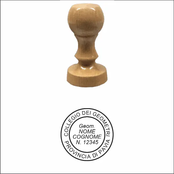 Timbro manuale in legno rotondo Ø 30 mm - Morando Timbri