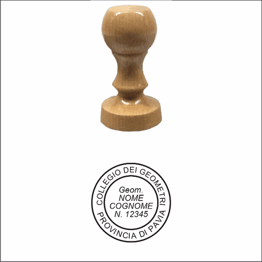 Timbro manuale in legno rotondo Ø 30 mm - Morando Timbri