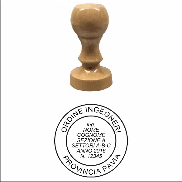 Timbro manuale in legno rotondo Ø 40 mm - Morando Timbri