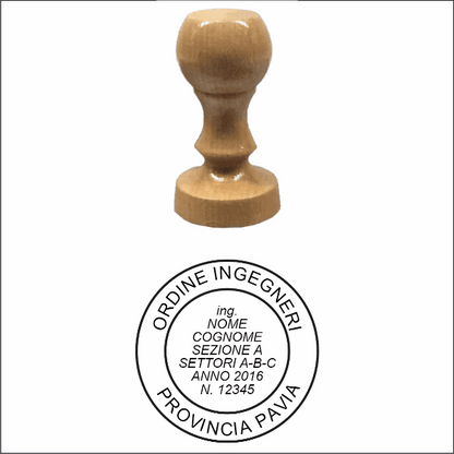 Timbro manuale in legno rotondo Ø 40 mm - Morando Timbri