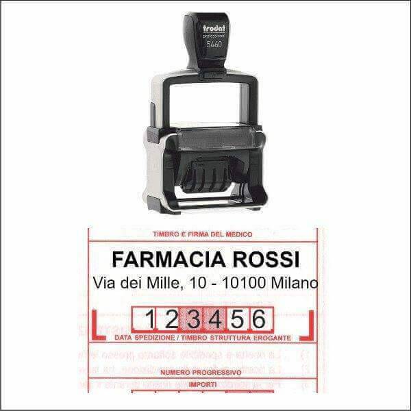 Timbro Trodat Professional 5460/FARM datario farmacia - Timbri24.store